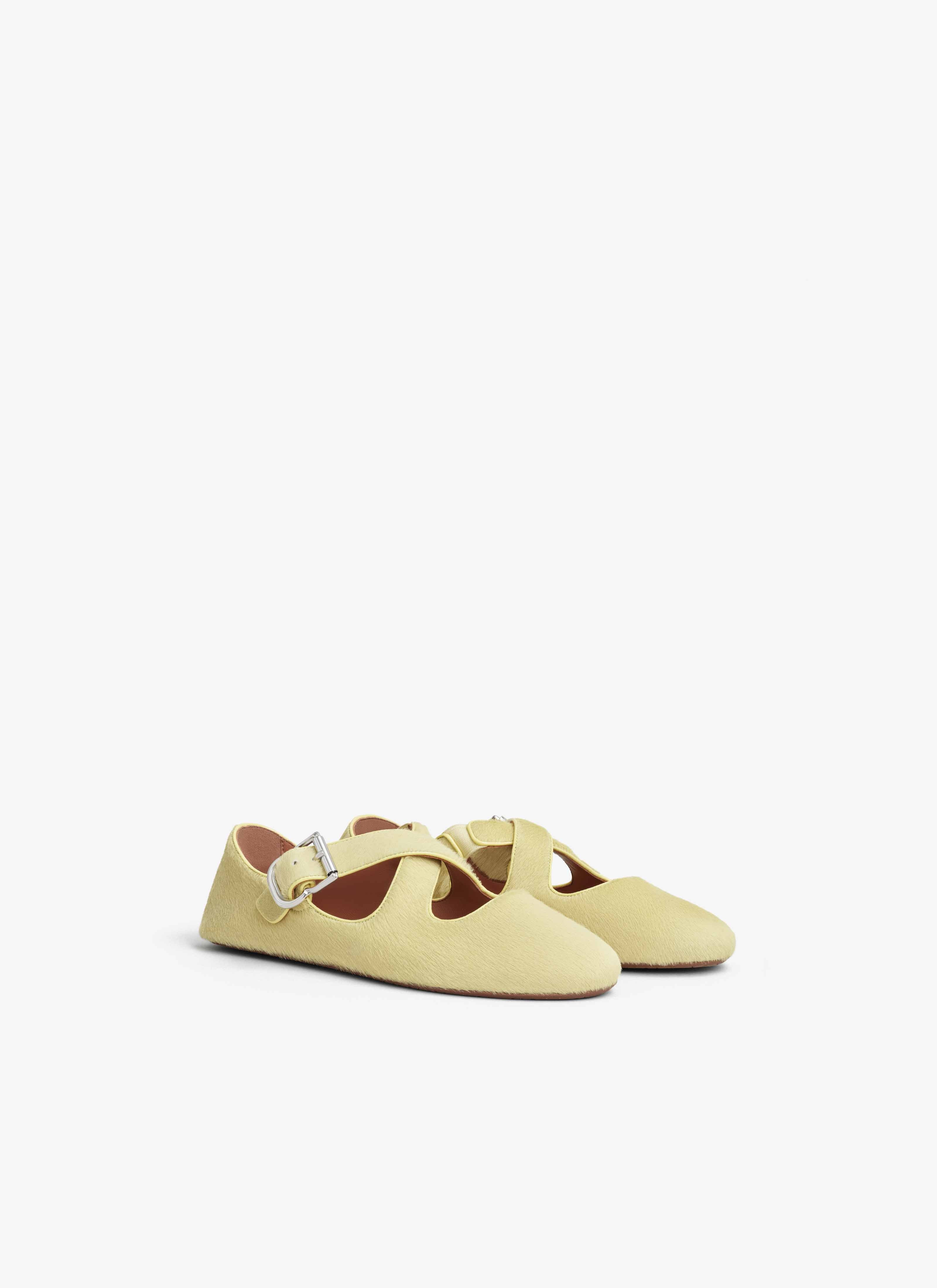 CRISS CROSS BALLET FLATS IN HAIRCALF - 3