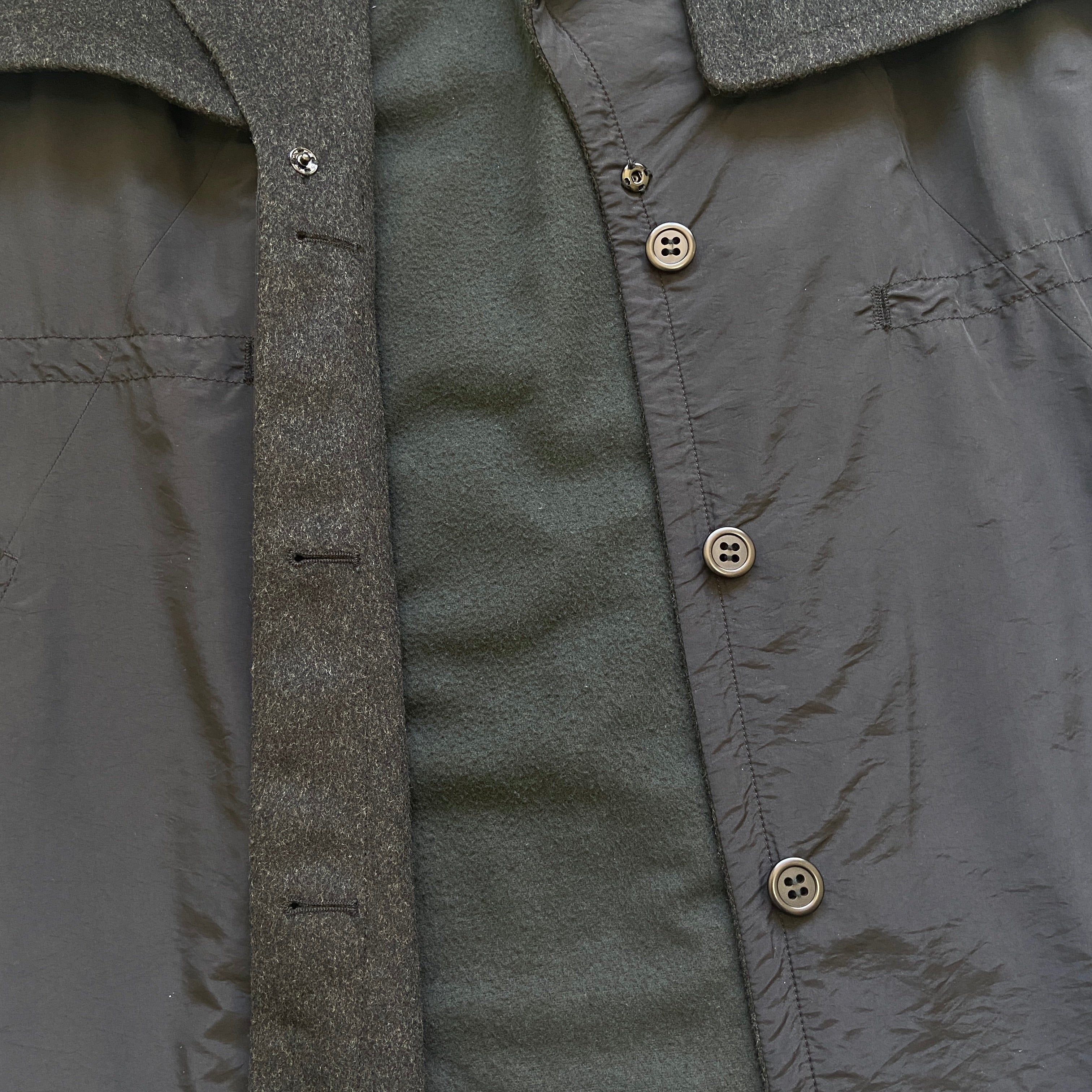Martin Margiela 2008 mm6 wool / nylon hybrid long coat 38 - 9