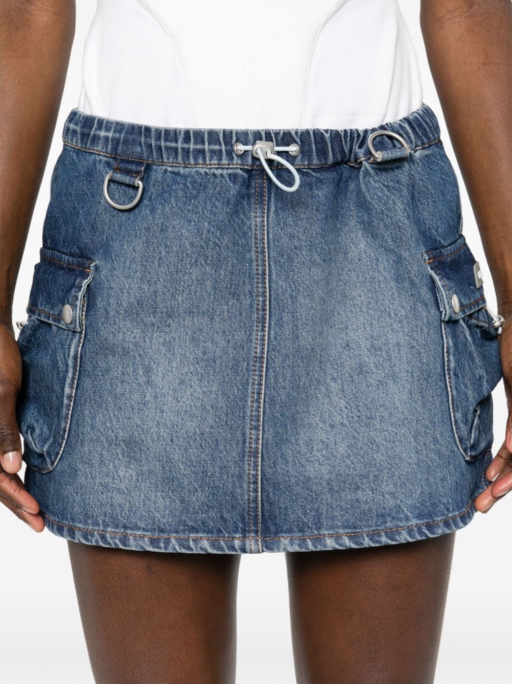 denim cargo mini skirt - 5
