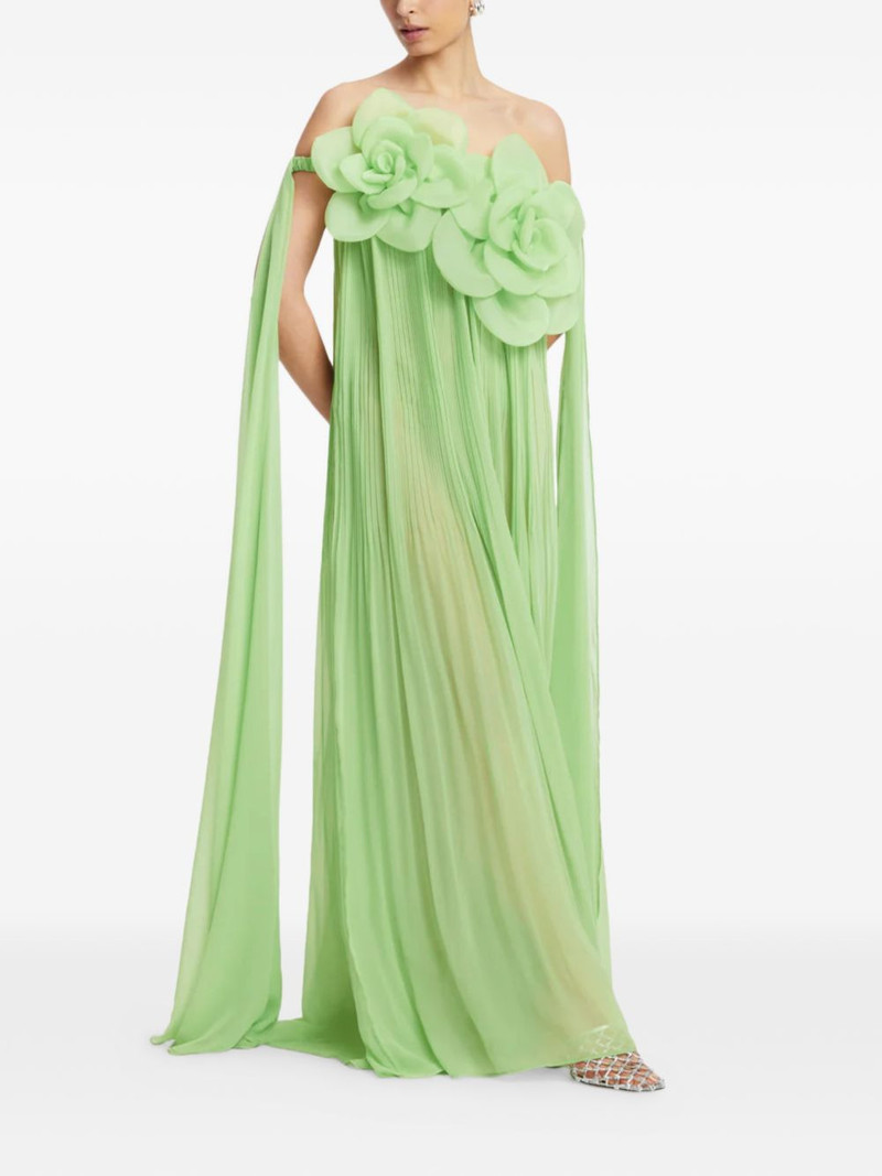 LEO LIN Jaclyn flower-detail maxi dress outlook