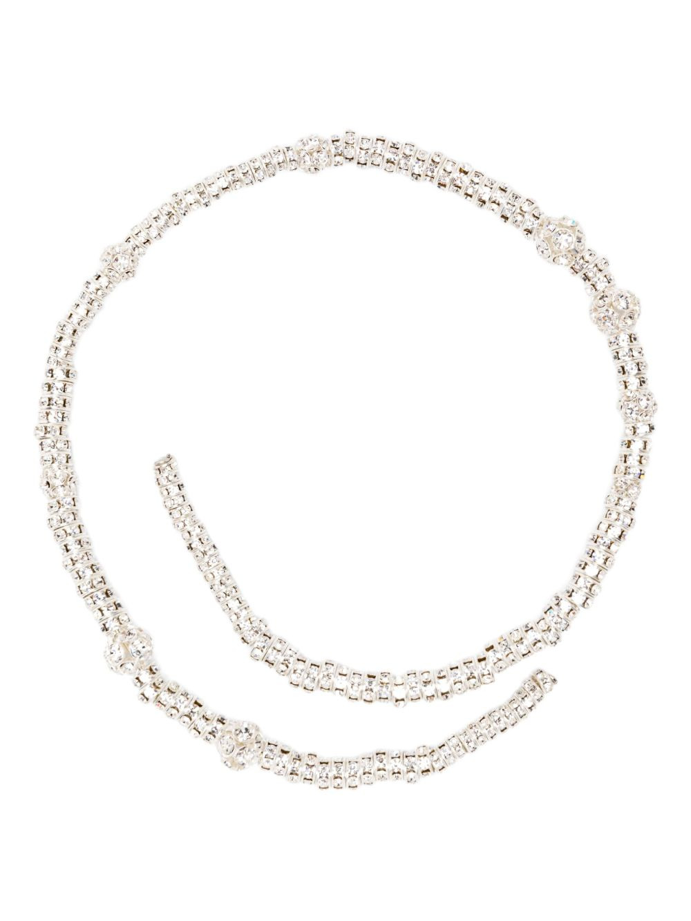 crystal-embellished coil necklace - 1