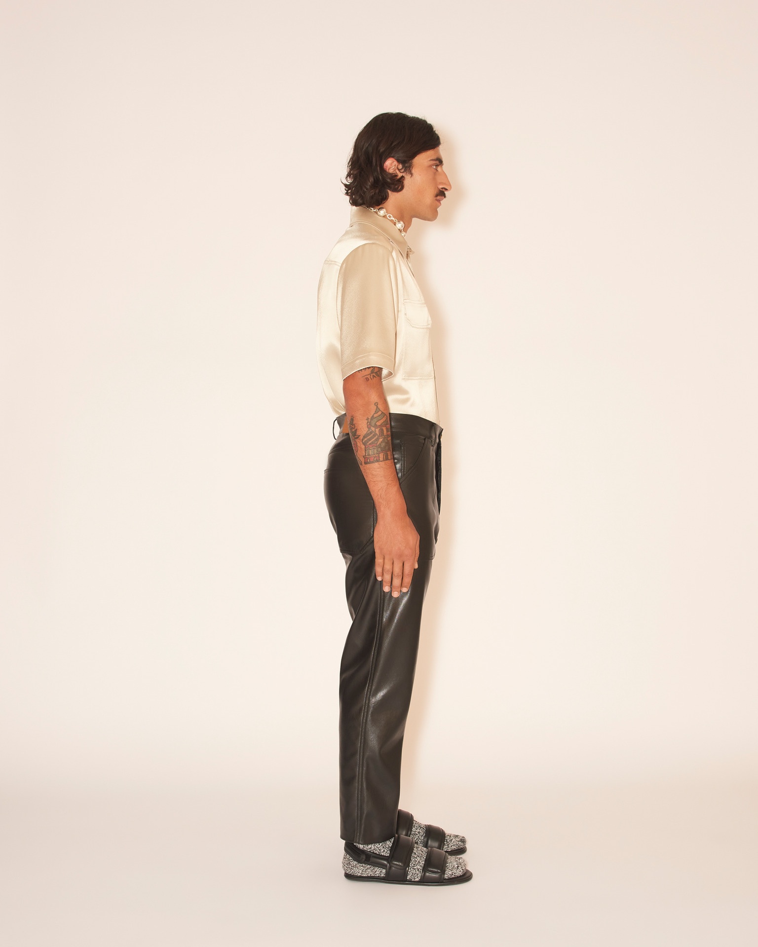 JASPER - OKOBOR™ alt-leather workwear trousers - Black - 4