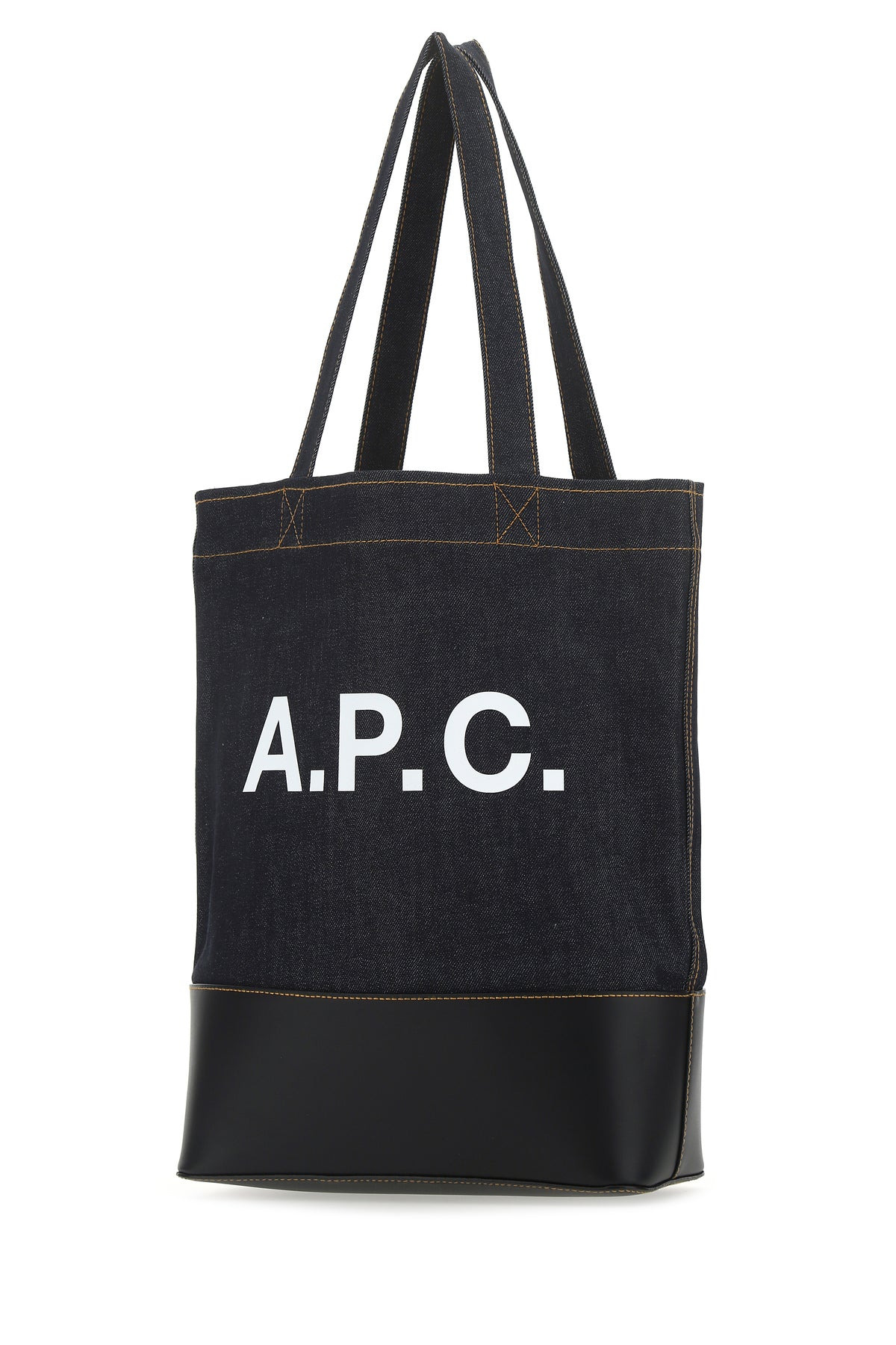 Blue denim and leather shopping bag - 2