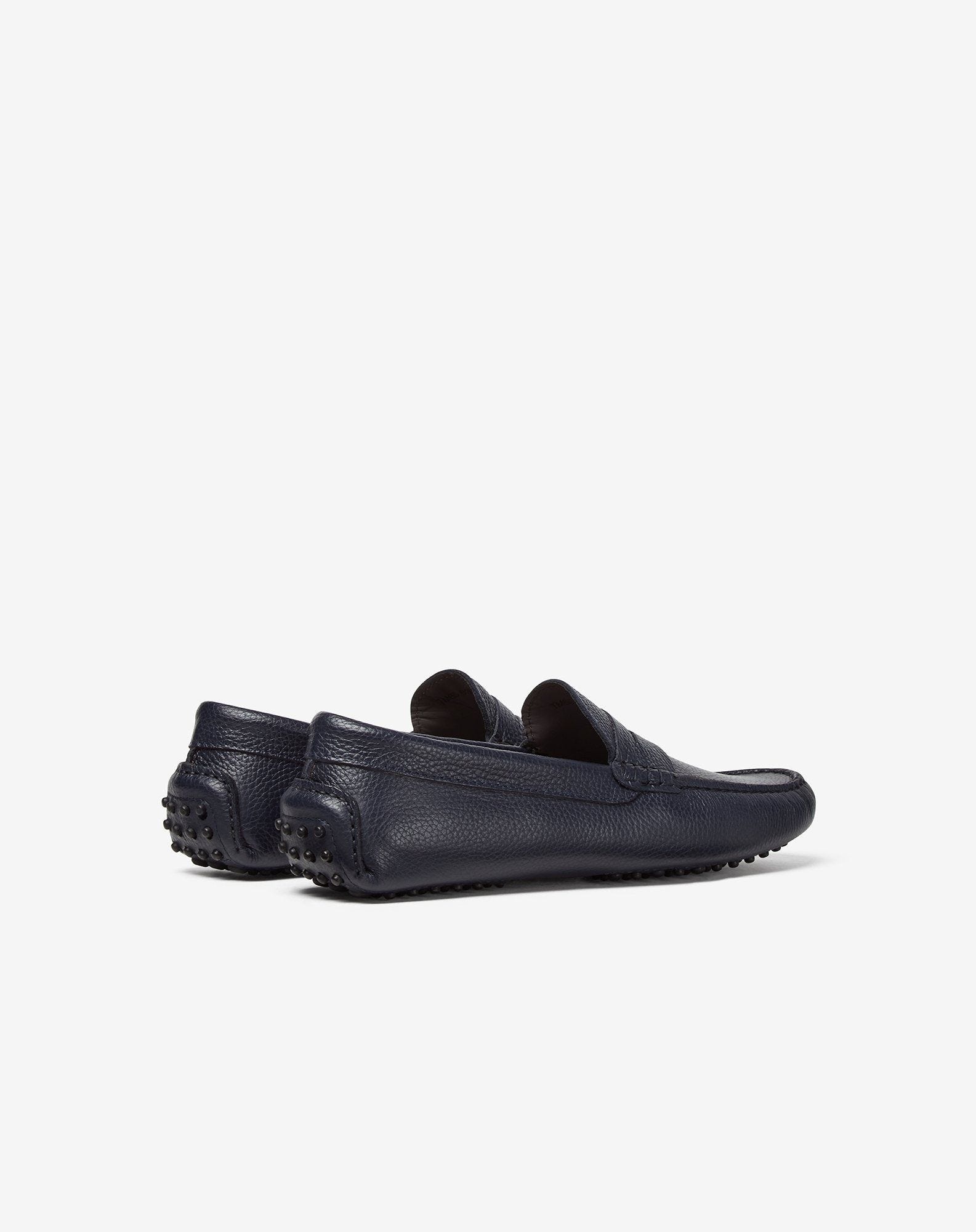 Blue navy leather loafers - 3