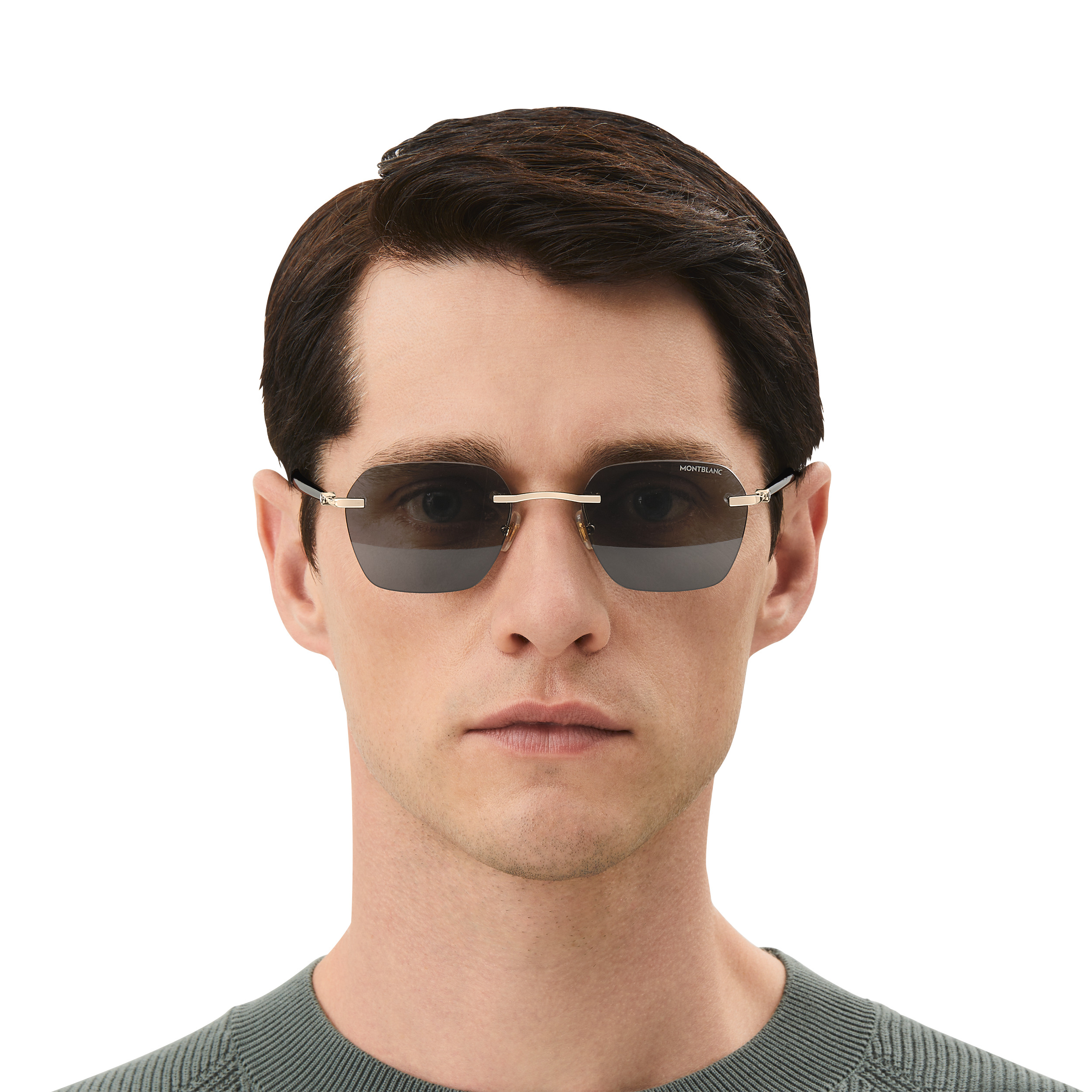 Squared Sunglasses with Gold Colored Metal Frame - 4