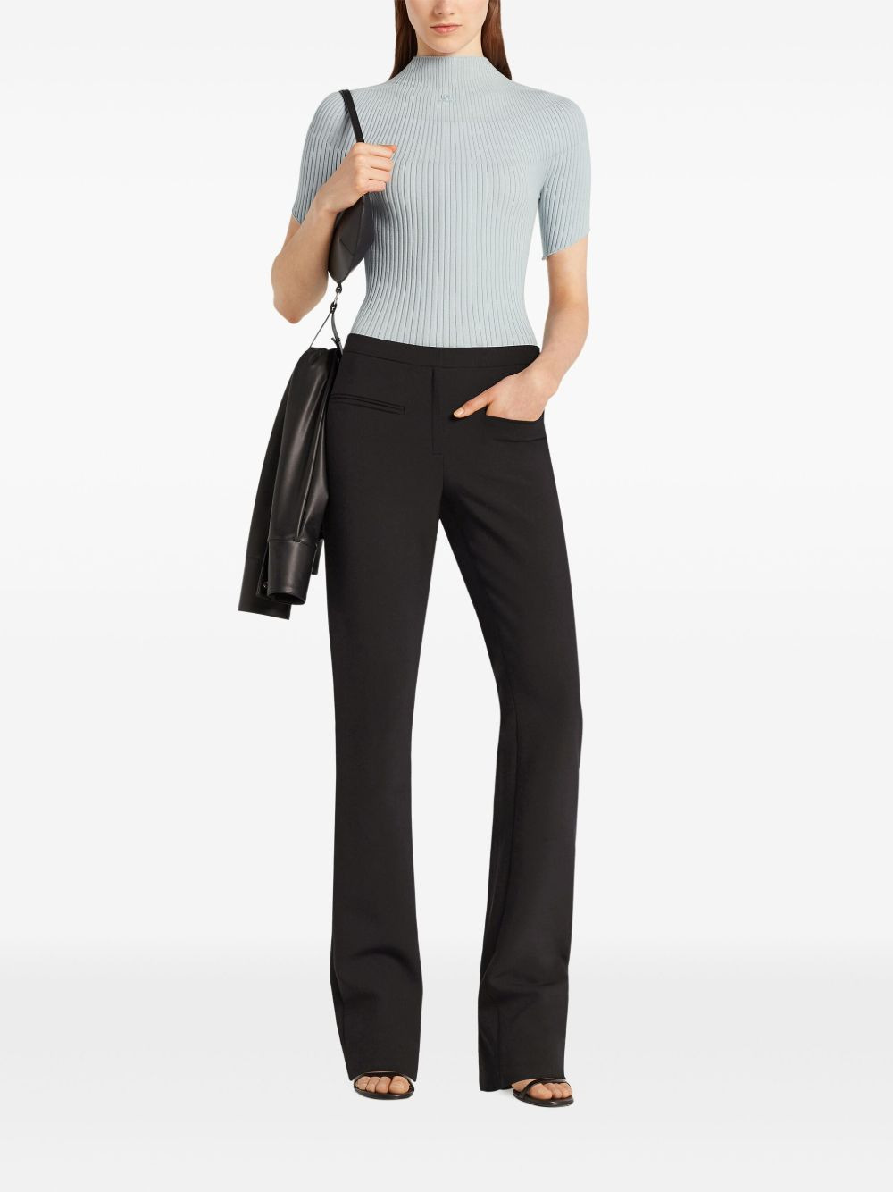ribbed short sleeve top - 2