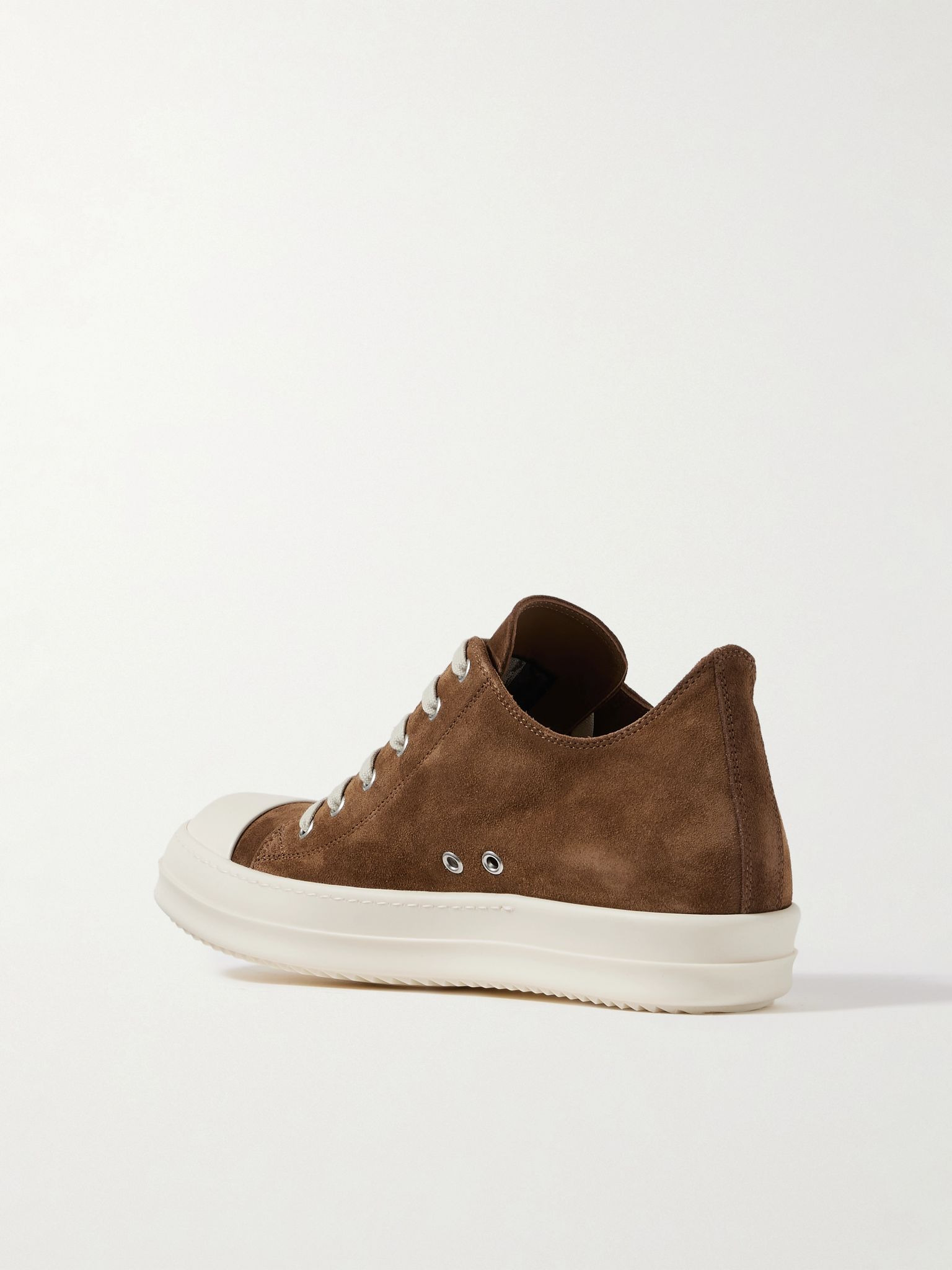 Ramones Rubber-Trimmed Leather Sneakers Brown - 4