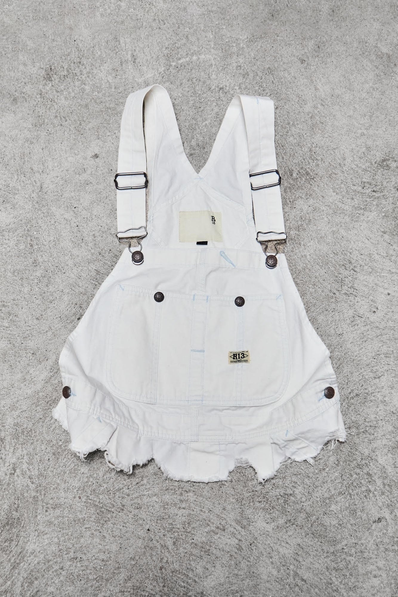 DAMON OVERALL BIB - ECRU CANVAS - 1