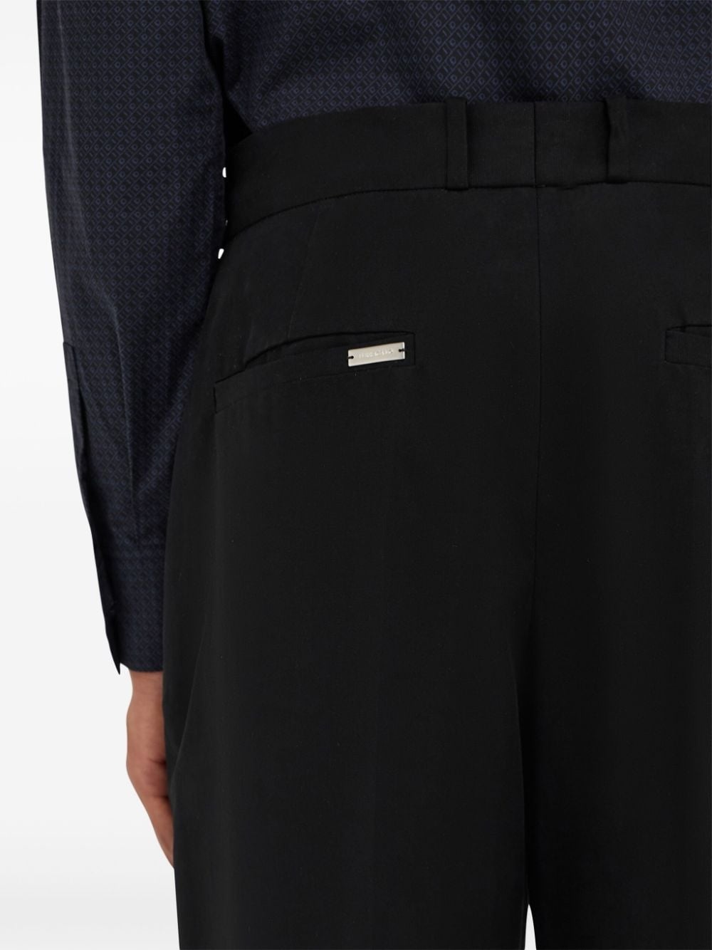 logo-tag cotton straight-leg trousers - 5
