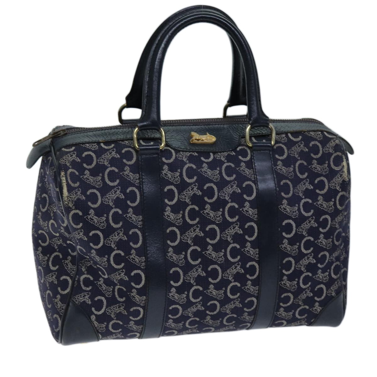 CELINE C Macadam Canvas Hand Bag Navy - 1