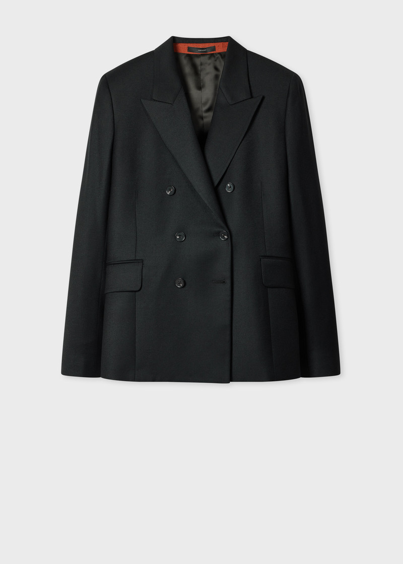 Women's Black Wool-Cashmere Flannel Blazer 1