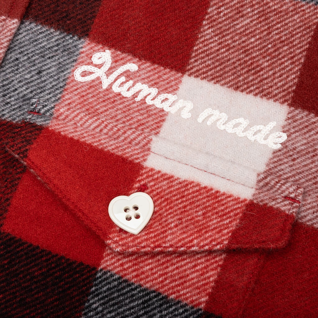 WOOL BEAVERBLOCK CHECK SHIRT - RED - 3