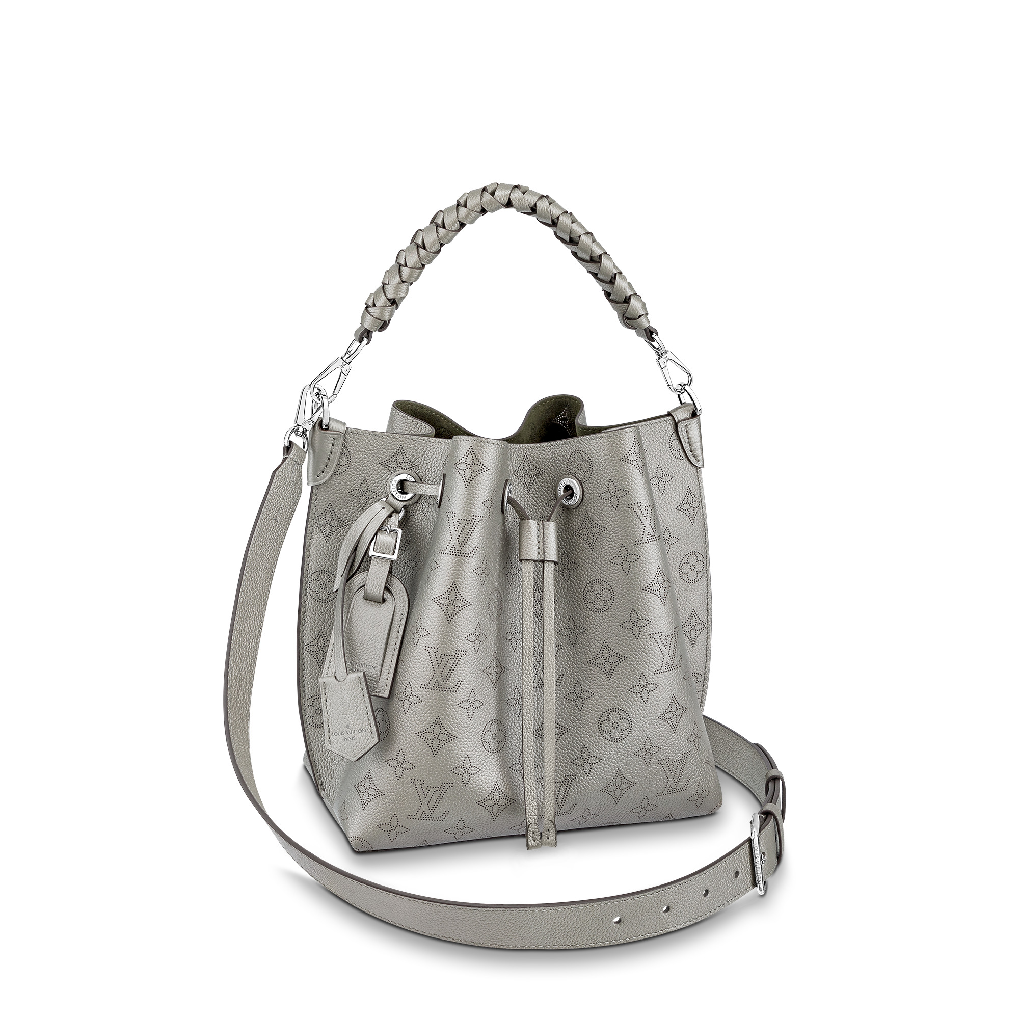 Louis Vuitton Grey Monogram Mahina Muria Bucket Bag PM