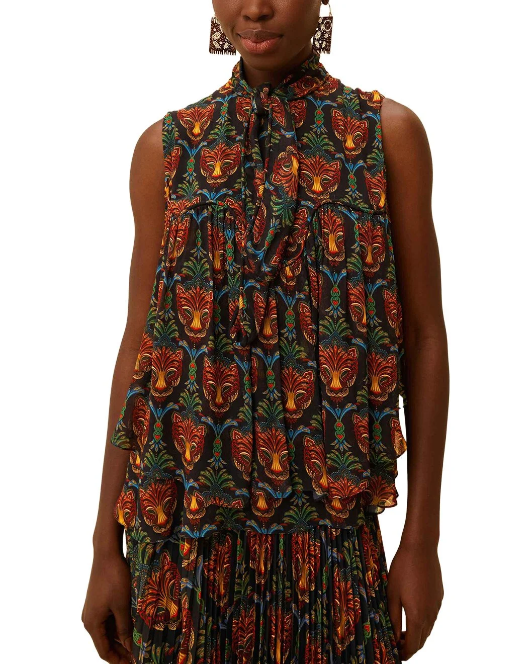 FARM Rio Boho Panther Sleeveless Blouse - 1