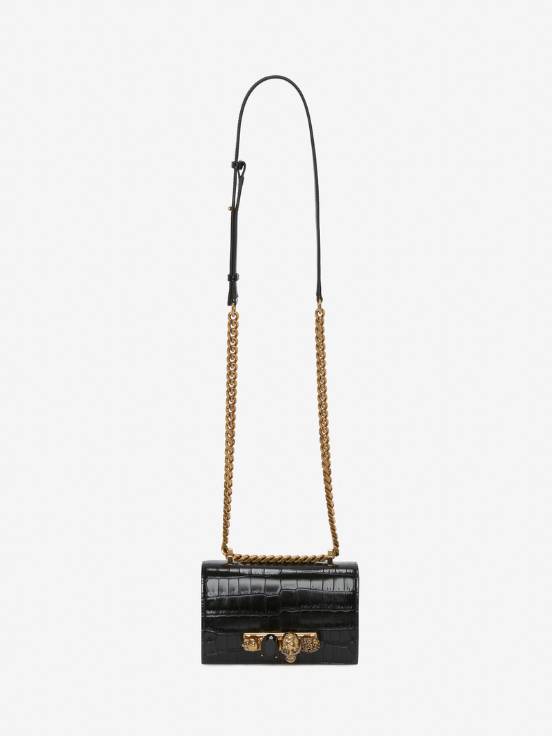 Alexander McQueen Women's Mini Jewelled Satchel in Black outlook