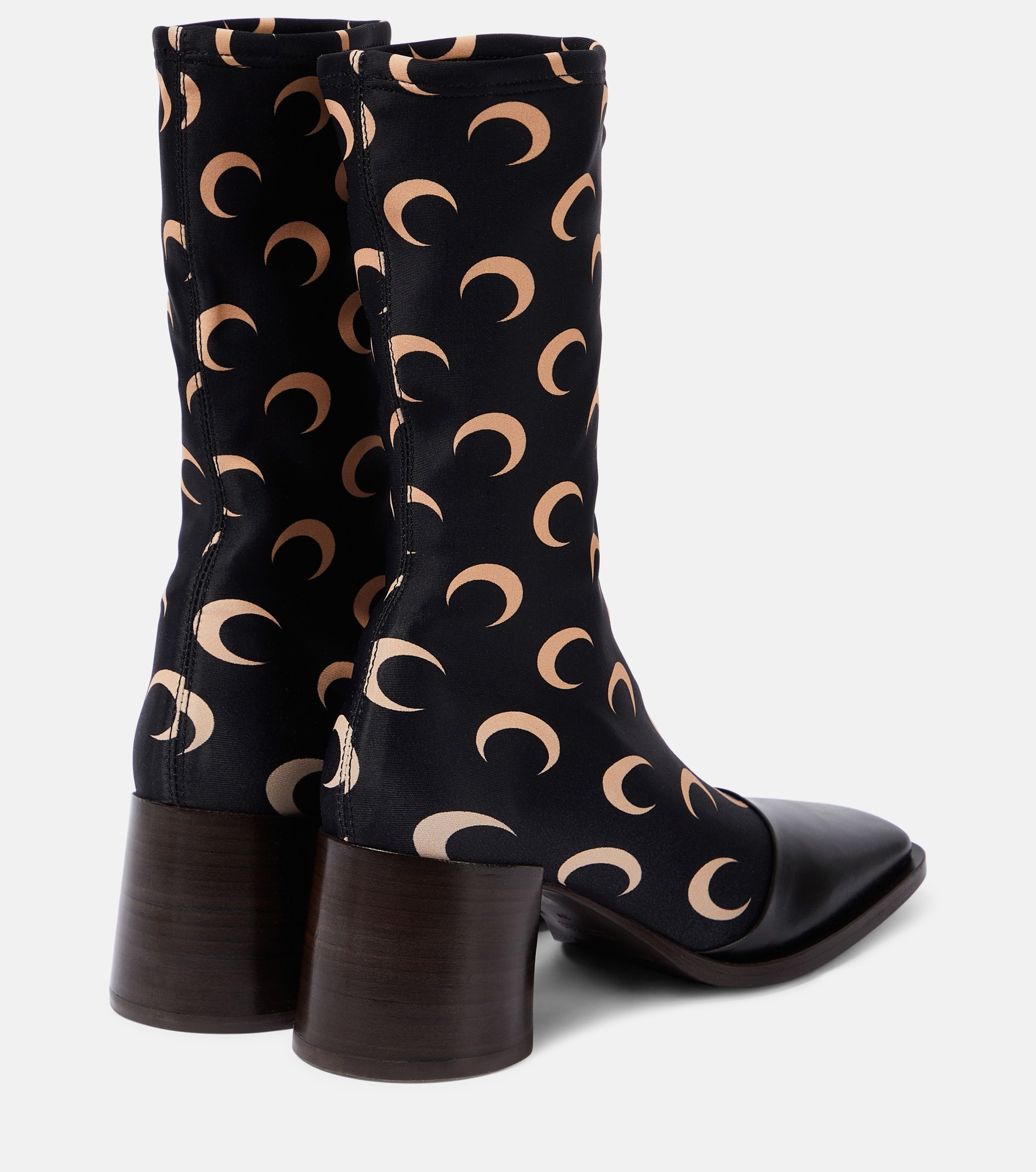 Printed leather-trimmed sock boots - 3