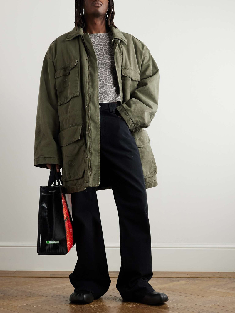 BALENCIAGA Distressed Cotton-Canvas Coat outlook