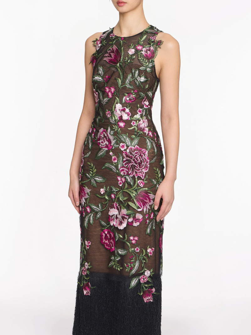 EMBROIDERED FRINGE MIDI DRESS 4