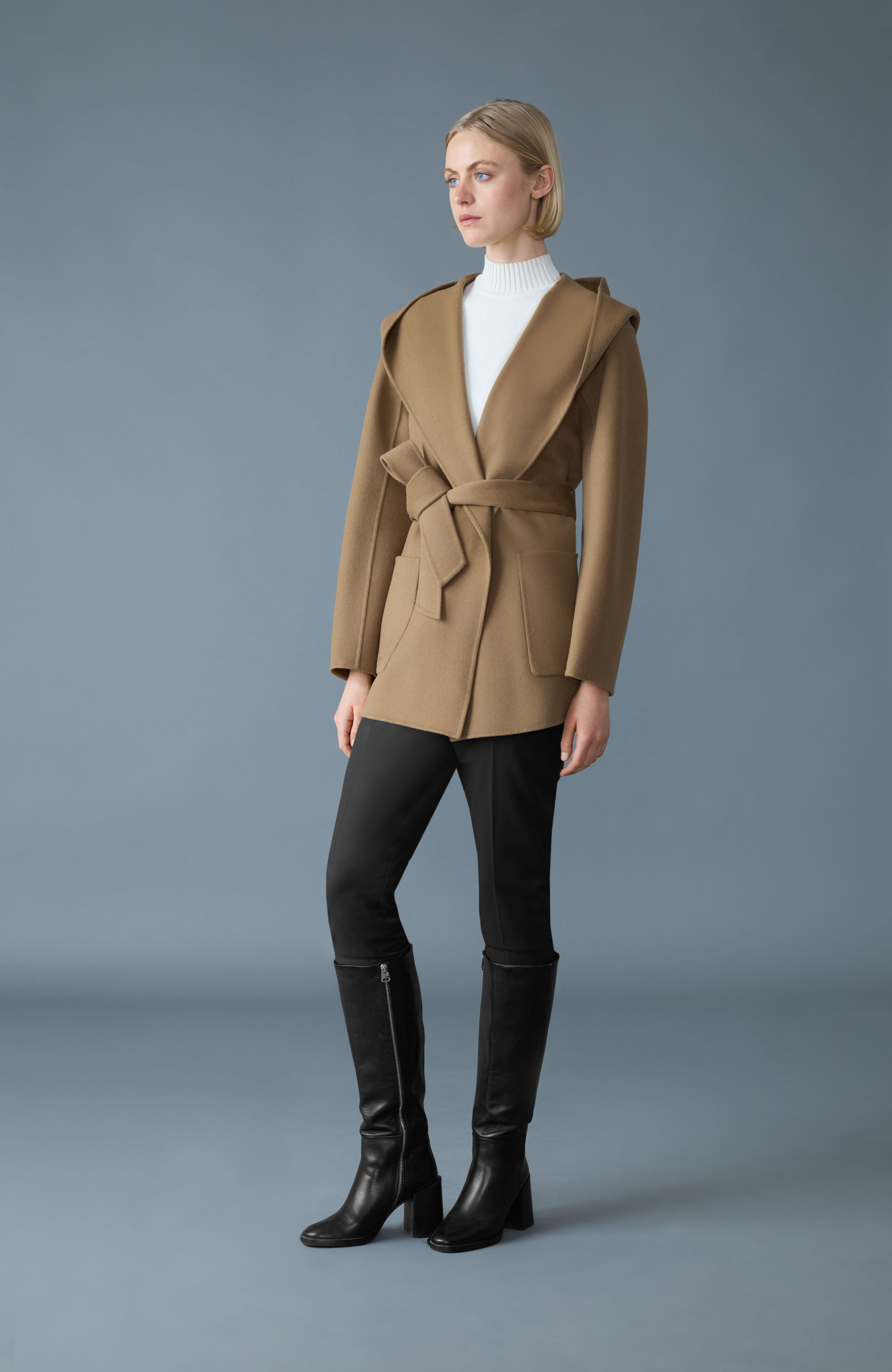 PAYA Wool Wrap Coat With Sash Belt - 3