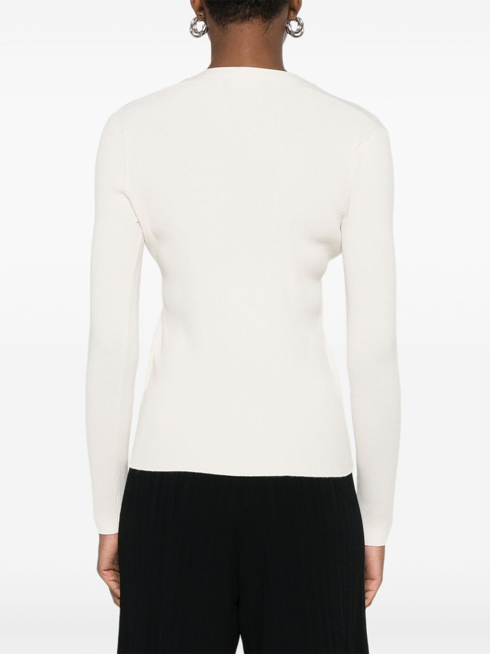 ribbed-knit cardigan - 4