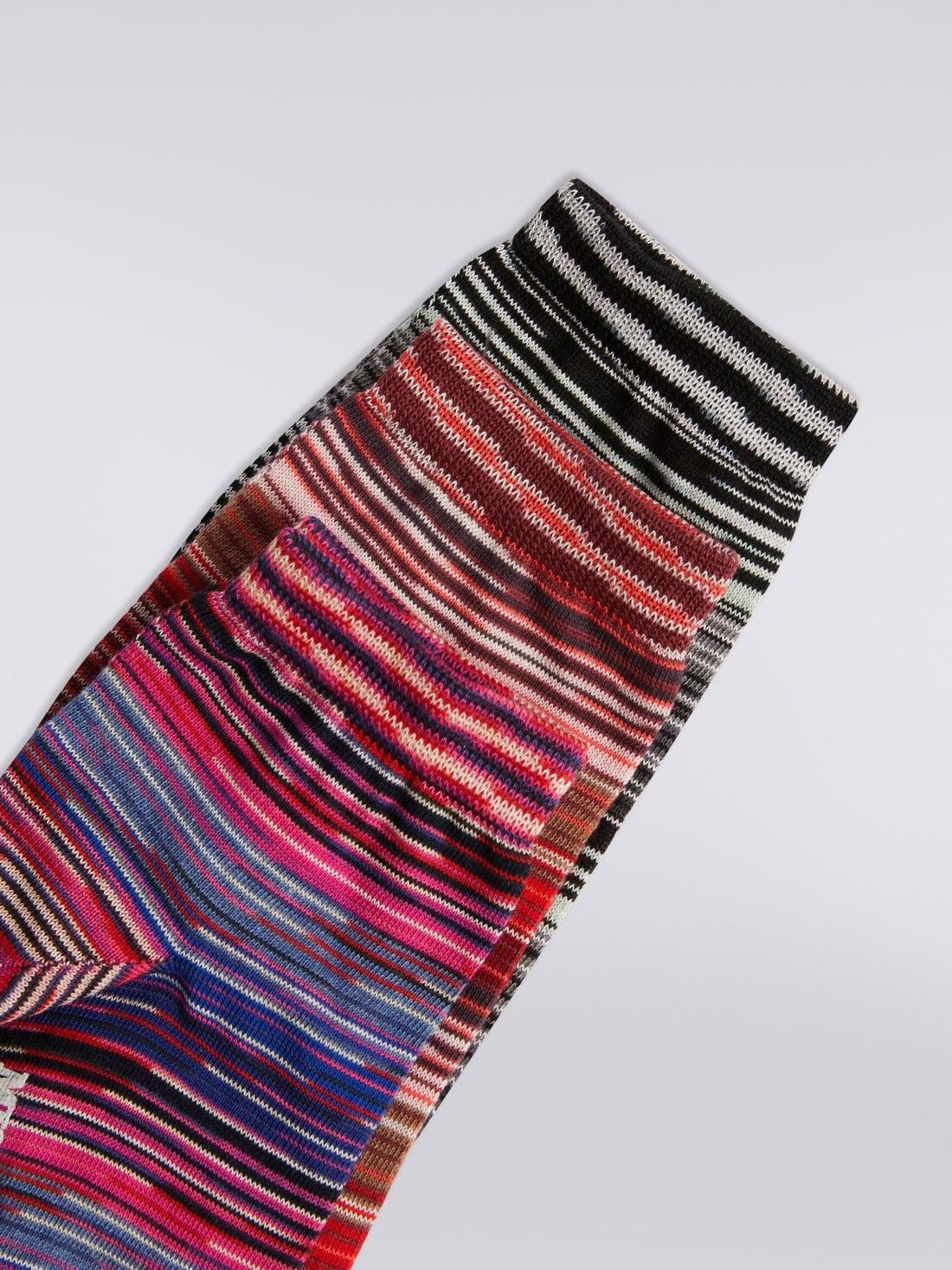 Three-piece set of short striped cotton blend socks - 3
