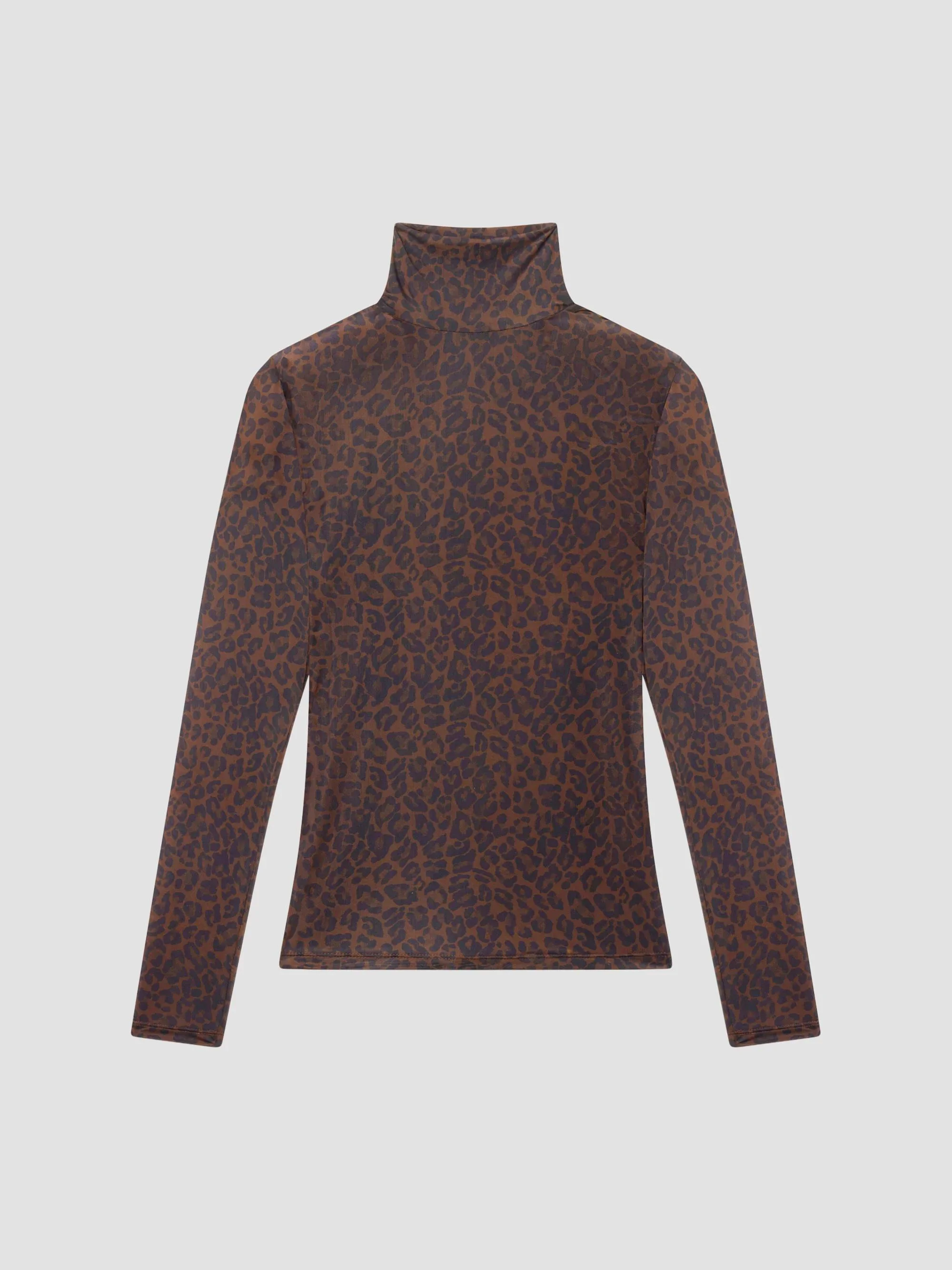Women's The Hosiery Leopard Print Sheer Top - Dark Leopard Multi - 1