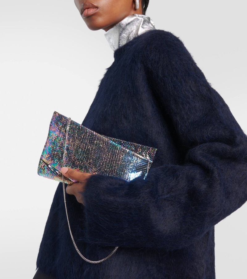 Christian Louboutin Loubitwist snake-effect leather clutch outlook