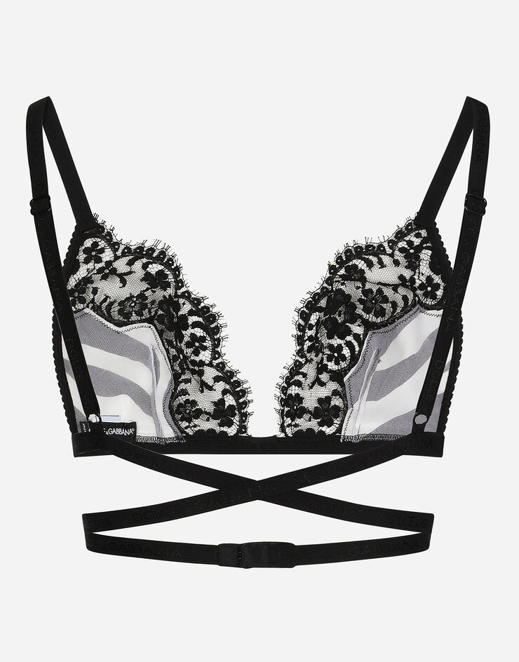 Zebra-print silk triangle bra - 2