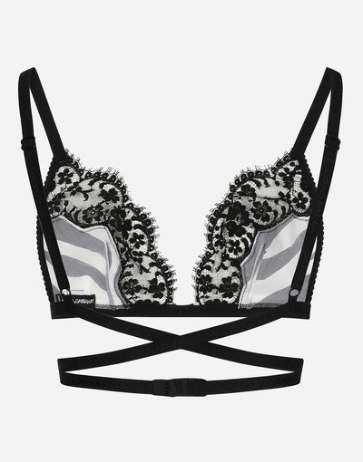 Dolce & Gabbana Zebra-print silk triangle bra outlook