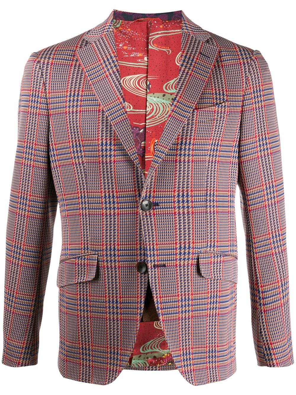 single-breasted houndstooth blazer - 1