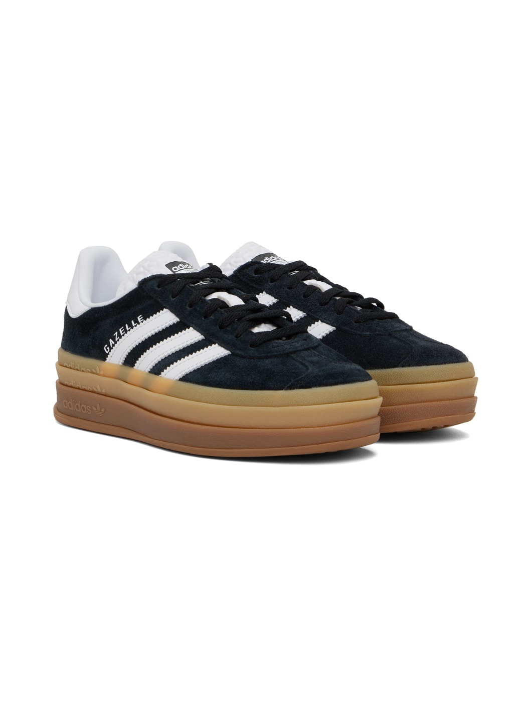 Black & White Gazelle Bold Sneakers - 4