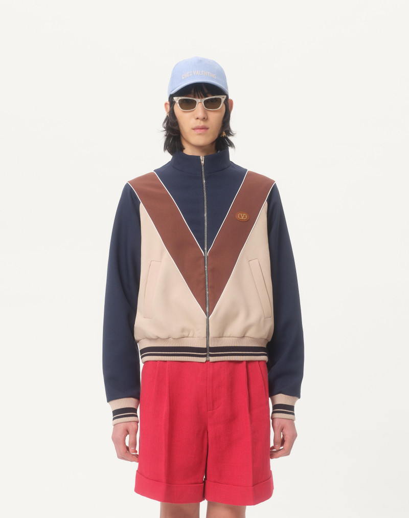 NYLON SWEATSHIRT WITH ZIPPER AND VLOGO PATCH 5