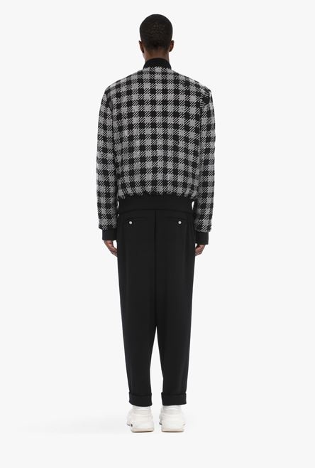 Bomber jacket with rhinestone gingham pattern - 3