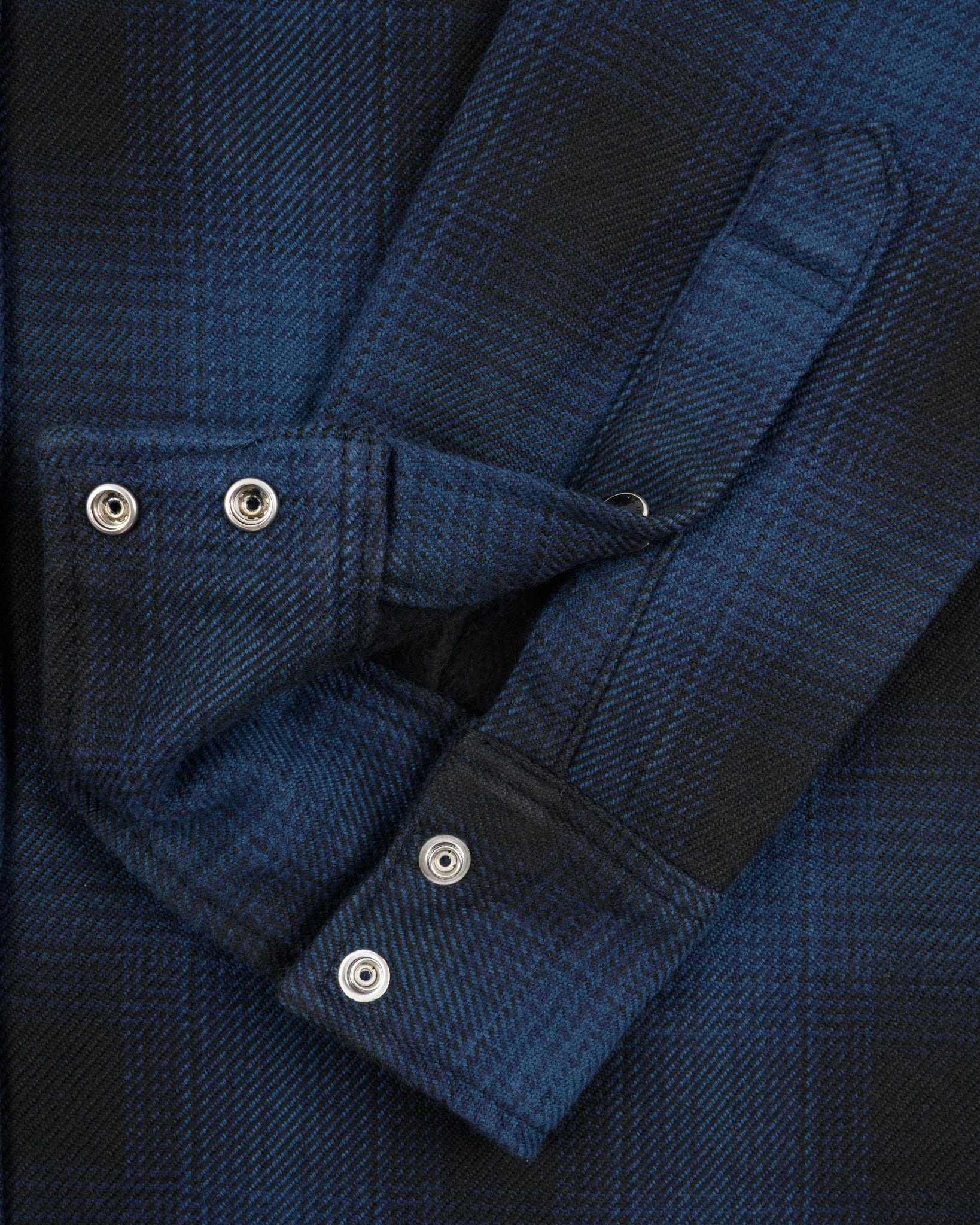 IHSH-264-NAV Ultra Heavy Flannel Ombré Check Western Shirt - Navy/Black - 22