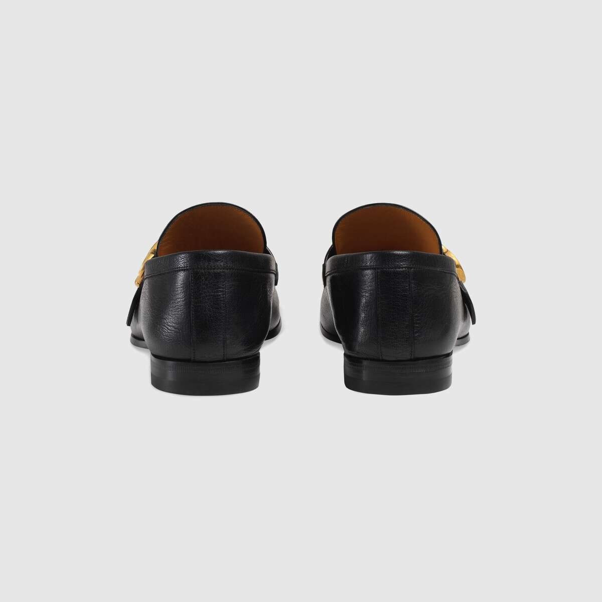 Leather loafer with Double G and Web - 4