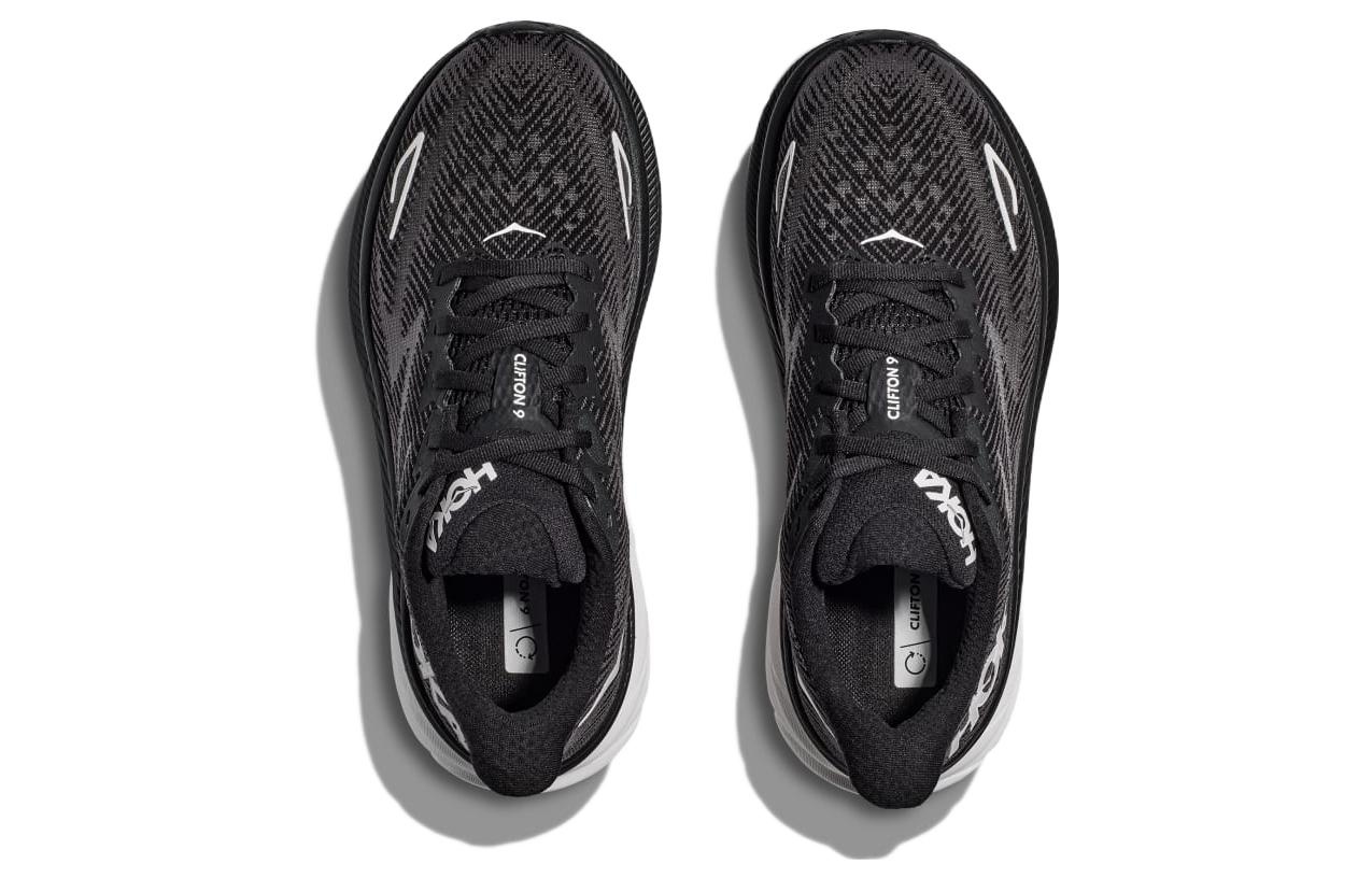 (WMNS) HOKA ONE ONE Clifton 9 Wide 'Black White' 1132211-BWHT - 4