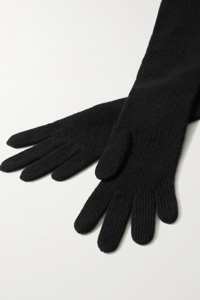 Dovera ribbed cashmere gloves 3