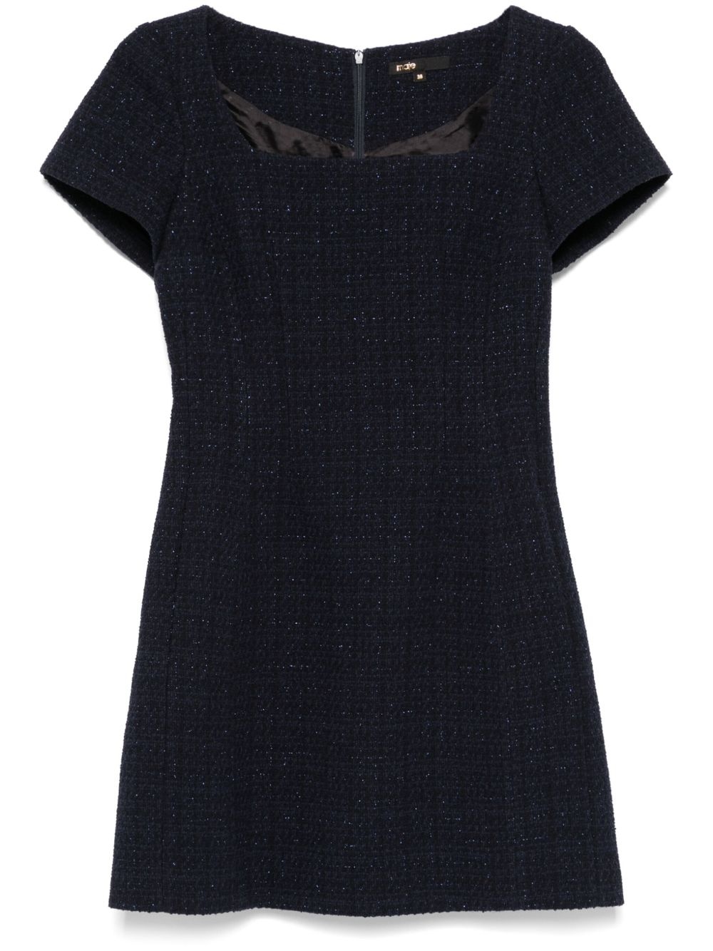 lurex-detail mini dress - 1