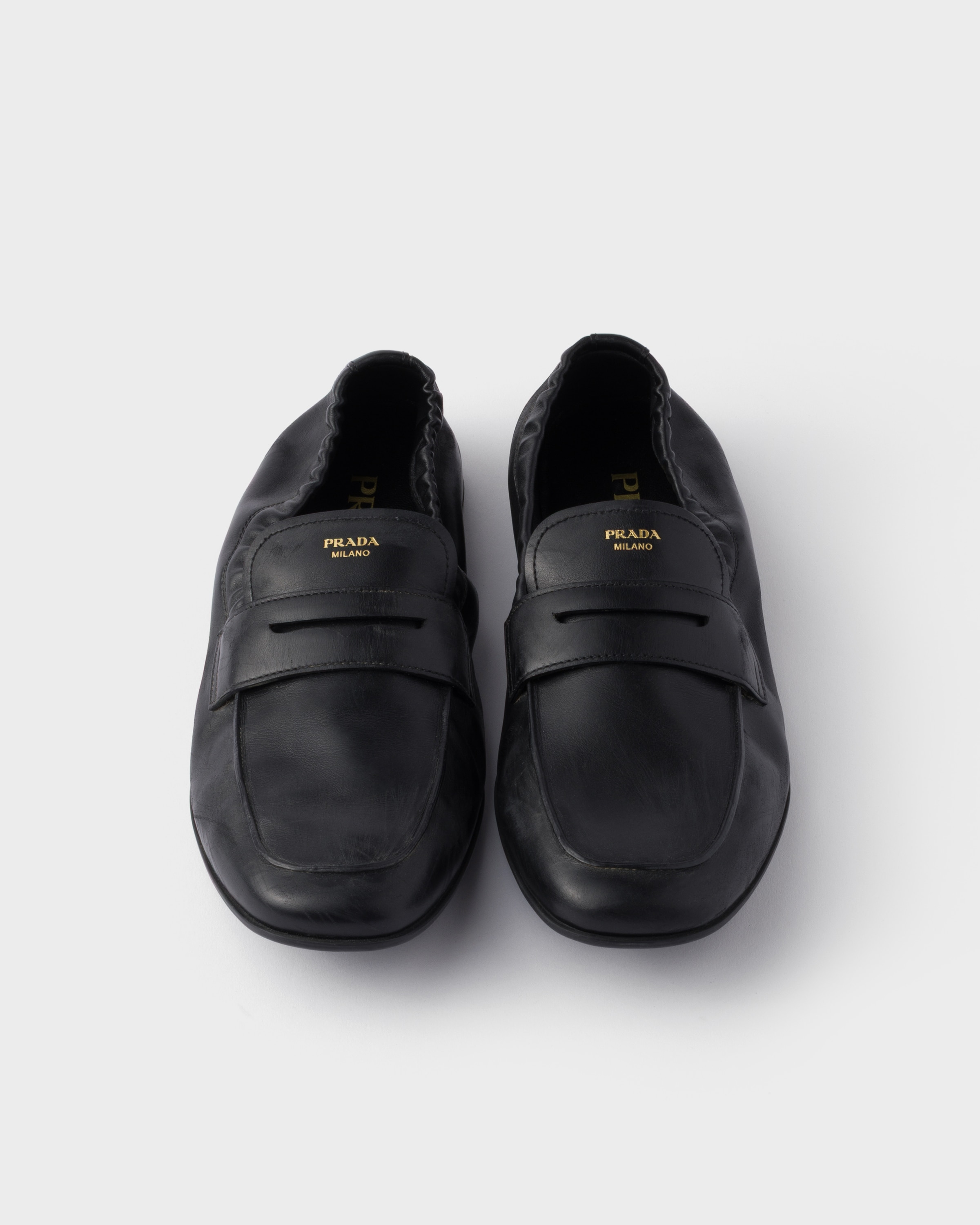 Shuffle antiqued leather loafers - 3