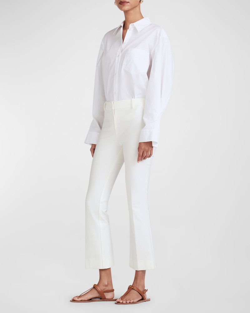 DEREK LAM 10 CROSBY Stretch-Cotton Cropped Flare Trousers outlook