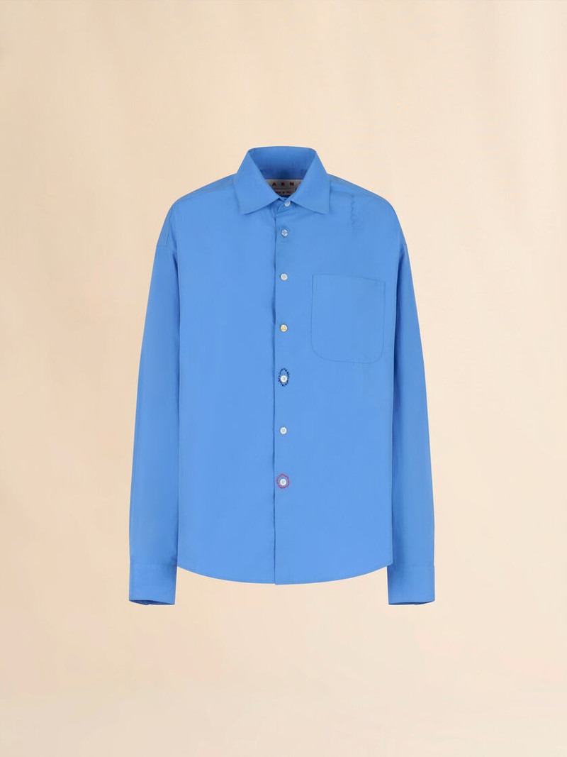 BLUE ORGANIC POPLIN SHIRT WITH MARNI MENDING 1