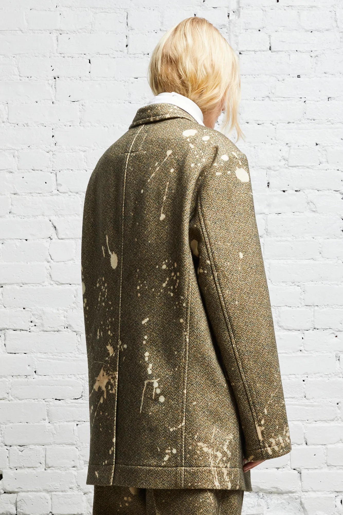 OVERSIZED RAGGED BLAZER - TWEED PAINT SPLATTER - 4