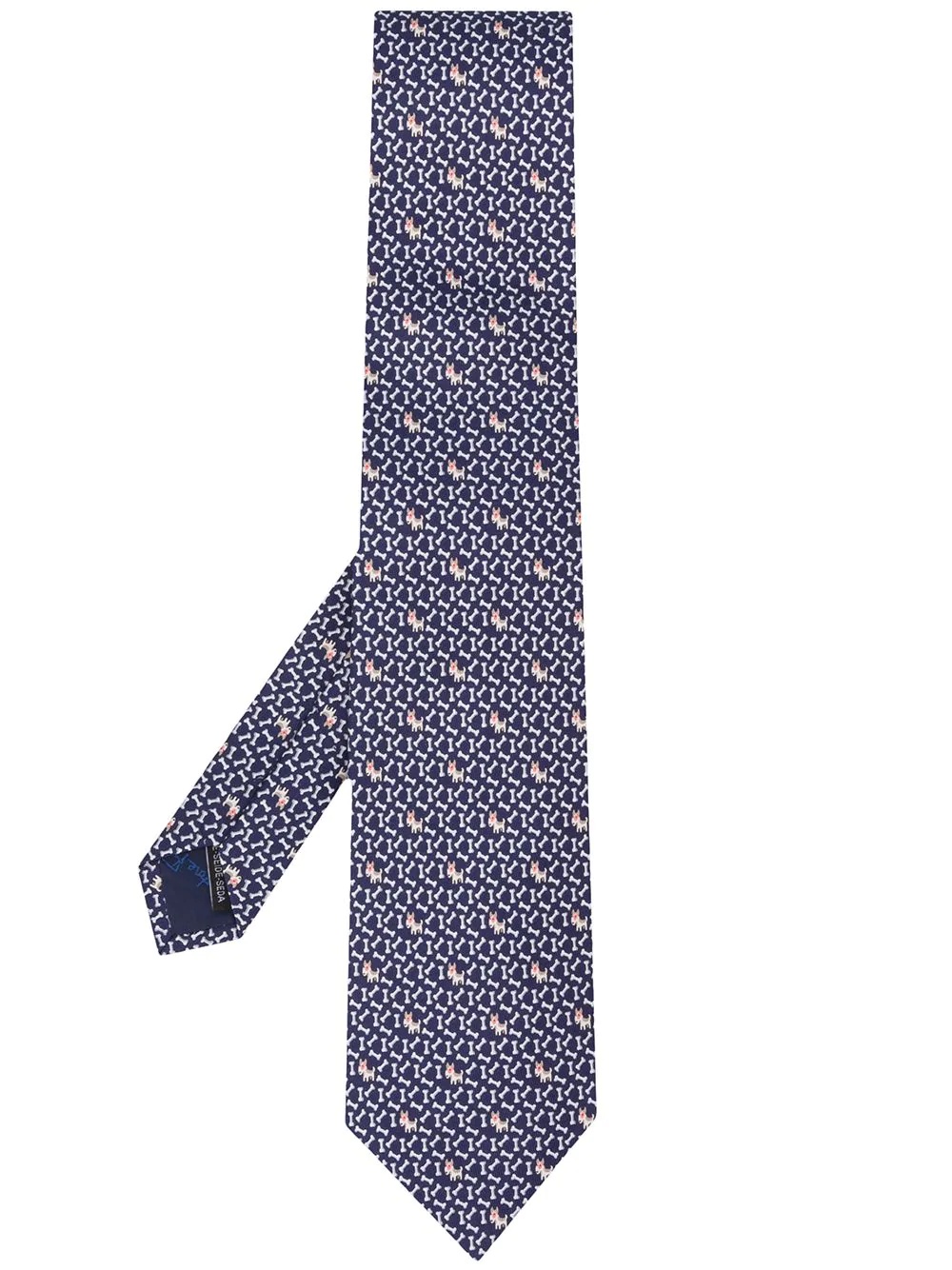 dog and bone print necktie - 1