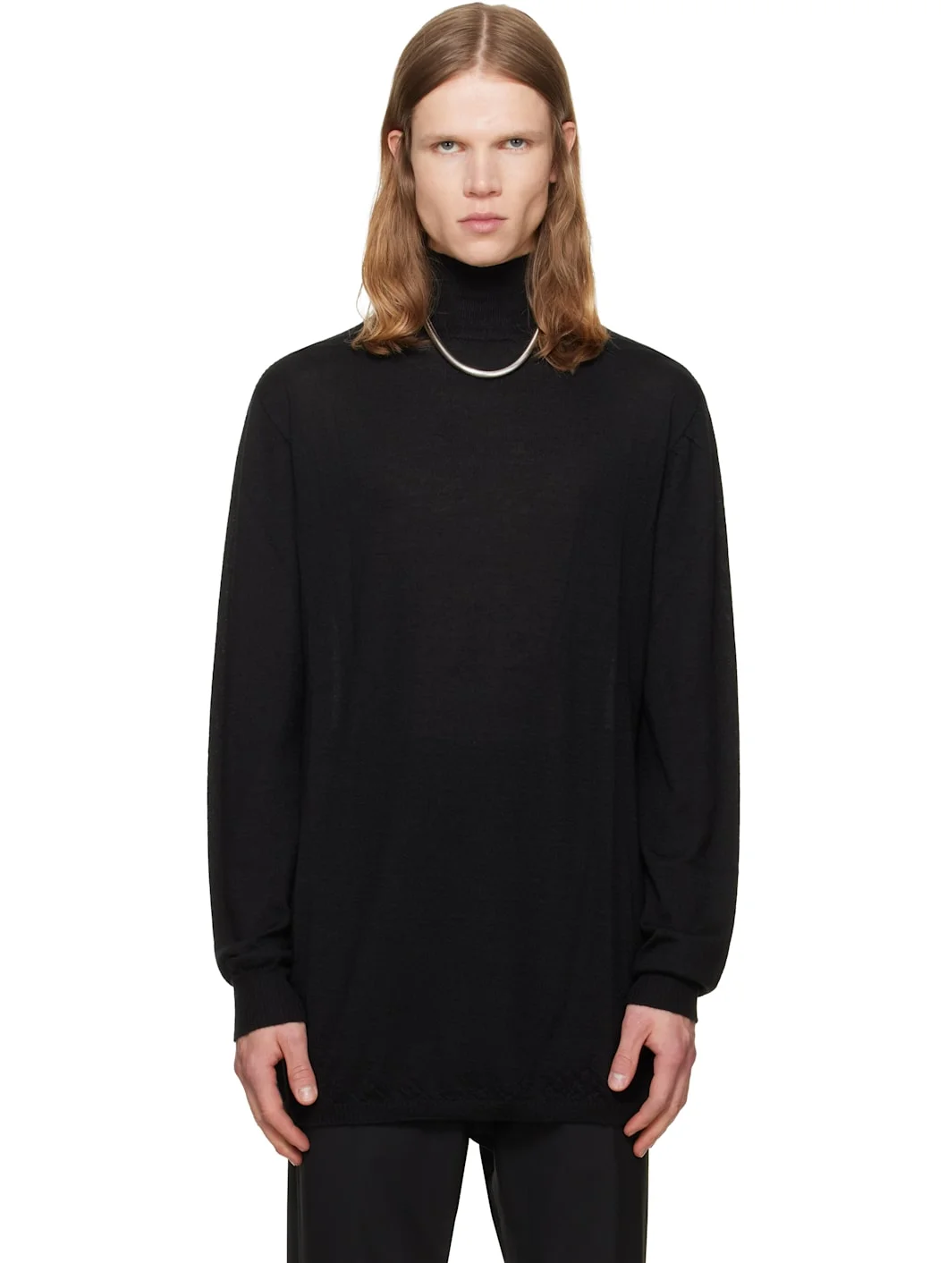 Black Tower Oversized Turtleneck - 1
