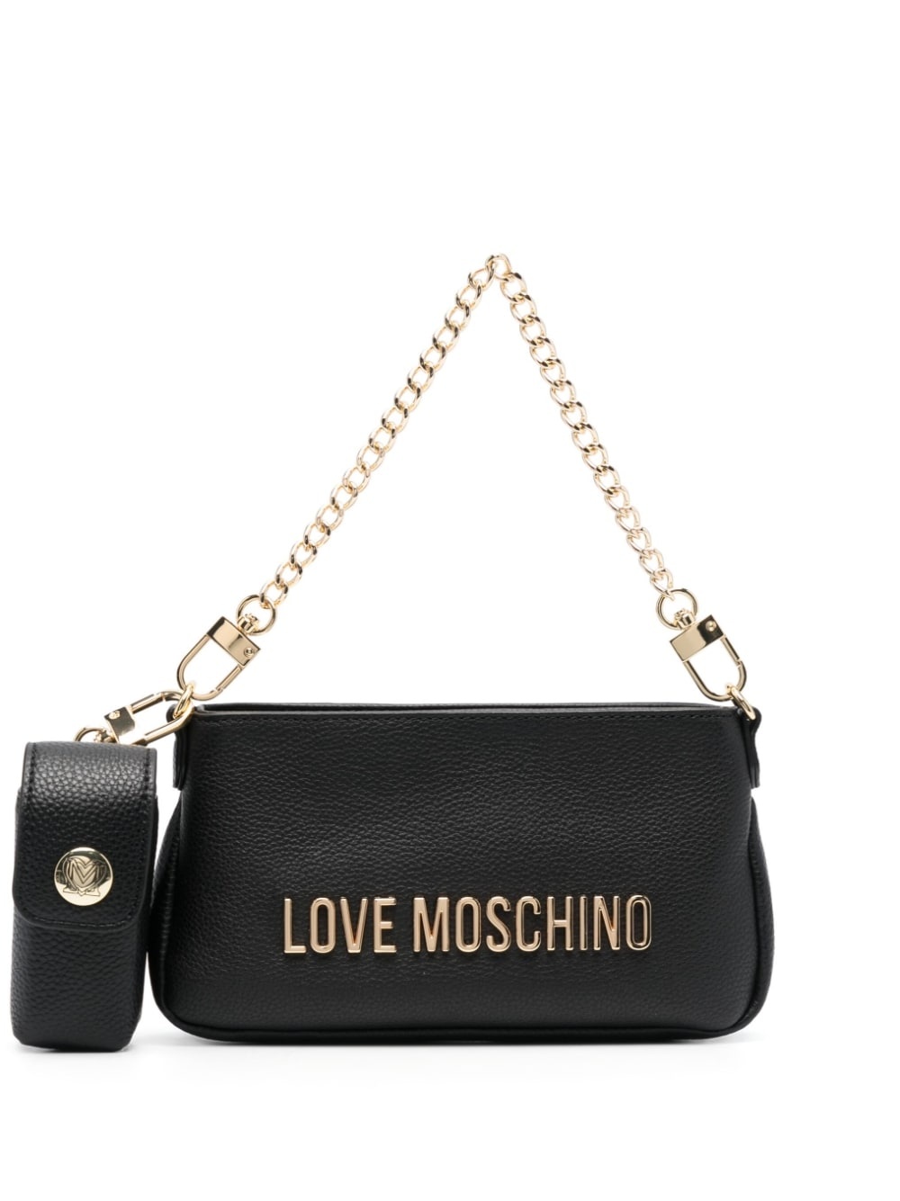 logo-lettering leather shoulder bag - 1