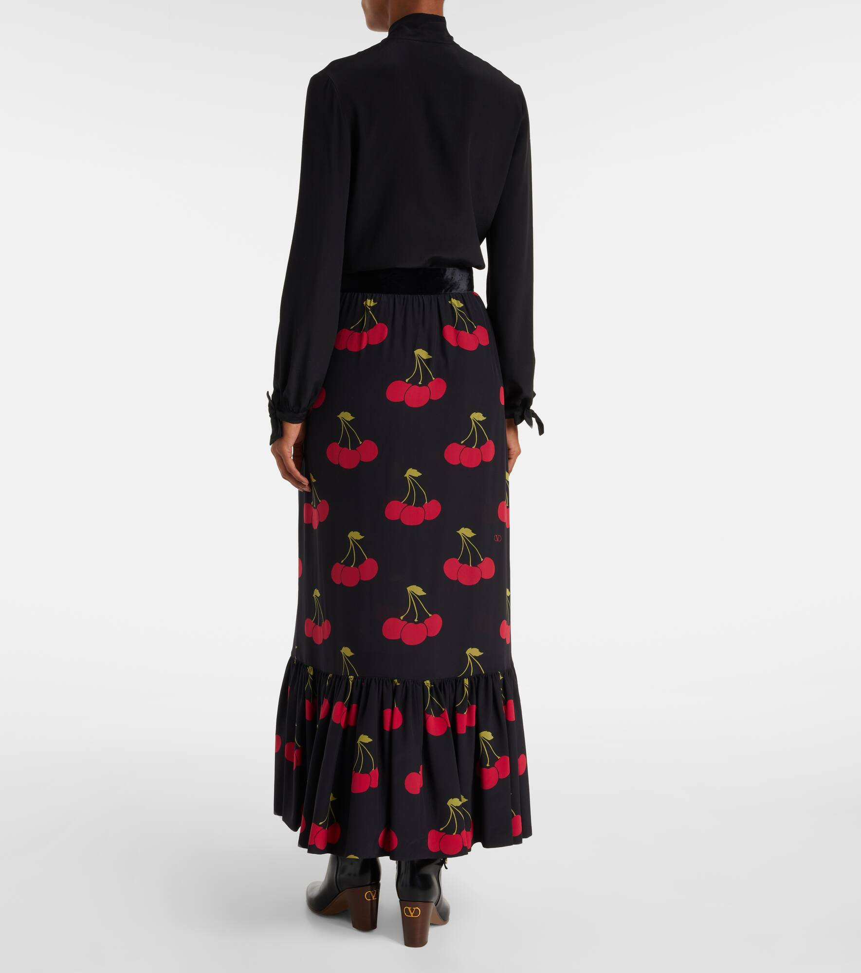 Printed silk maxi skirt - 3