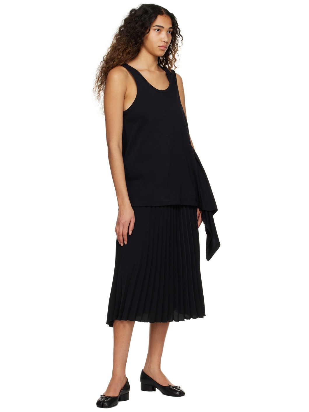 Black Spliced Tank Top - 4