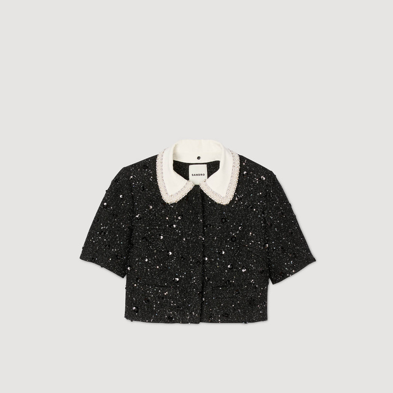 REMOVABLE RHINESTONE COLLAR JACKET 1