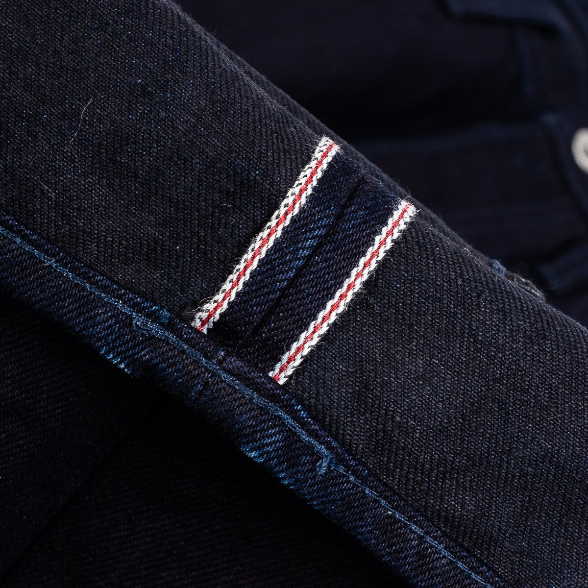 IH-888S-142ib 14oz Selvedge Denim Medium/High Rise Tapered Cut  Jeans - Indigo/Black - 13