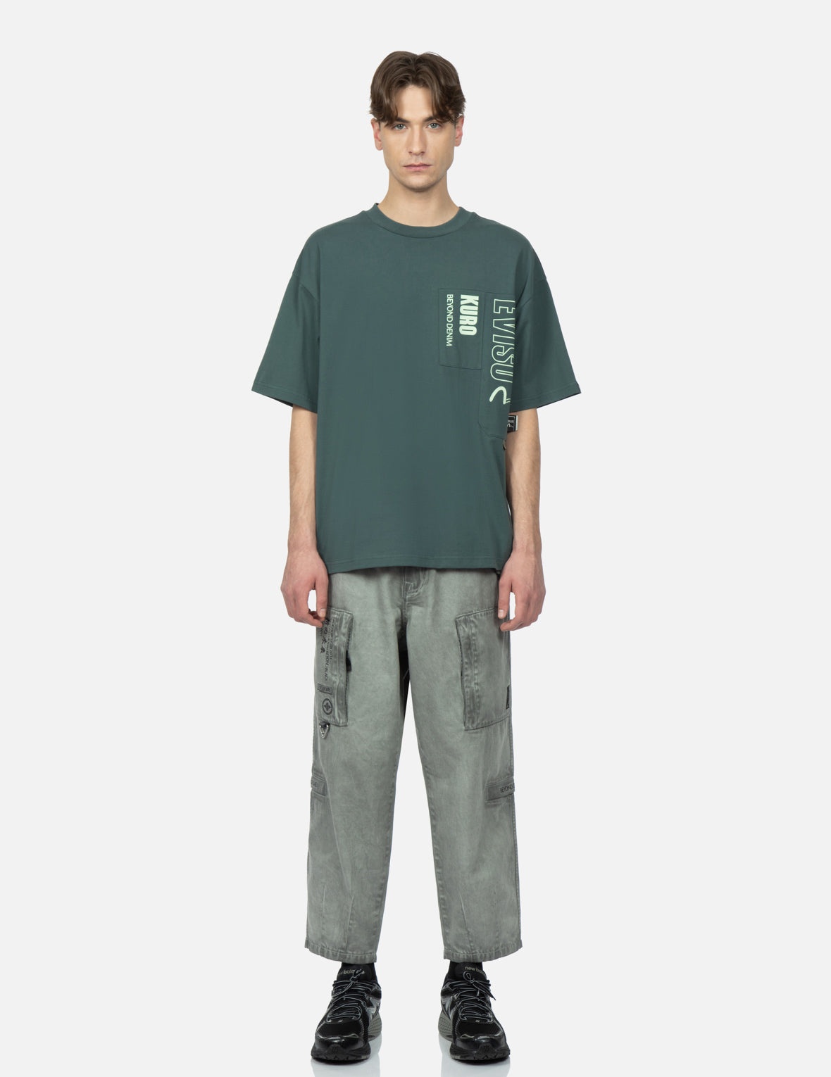 Seagull Embroidery Garment Dye Denim Pants - 5